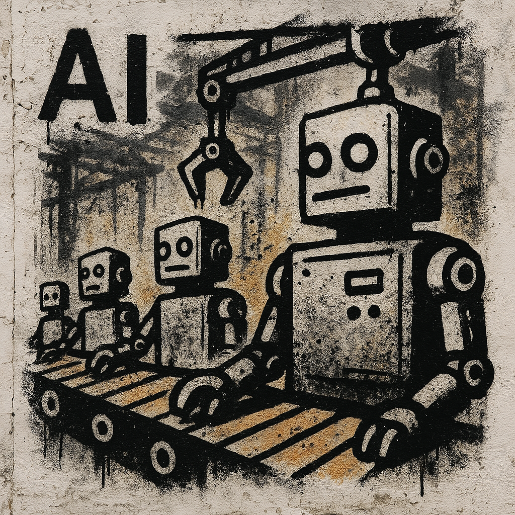 AI Robots making recommendation after recommendation in a factory